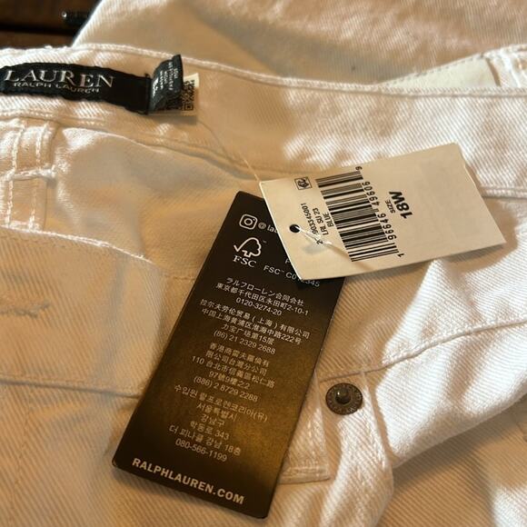 Lauren Ralph Lauren Eyelet Embroidery Relaxed Ankle Jeans White Wash Size 18/18W - Picture 8 of 11